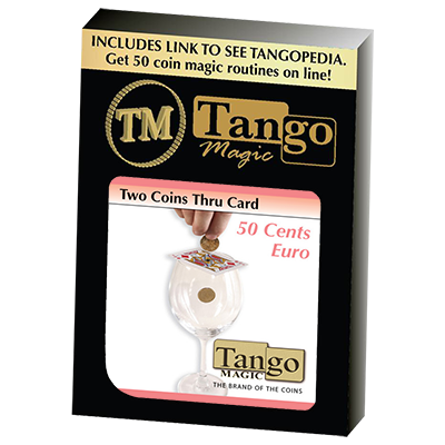 (image for) Two Coins Thru Card (E0016) (50 cent Euro) by Tango - Trick - Click Image to Close