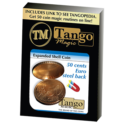 (image for) Expanded Shell Coin (50 Cent Euro, Steel Back) by Tango Magic - Trick (E0005) - Click Image to Close