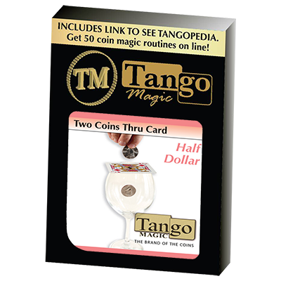 (image for) Two Coins Thru Card (D0018) (Half Dollar) by Tango - Trick - Click Image to Close