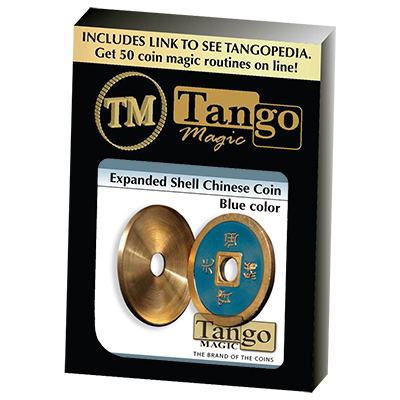 (image for) Expanded Shell Chinese Coin made in Brass (Blue) by Tango - Trick (CH005) - Click Image to Close