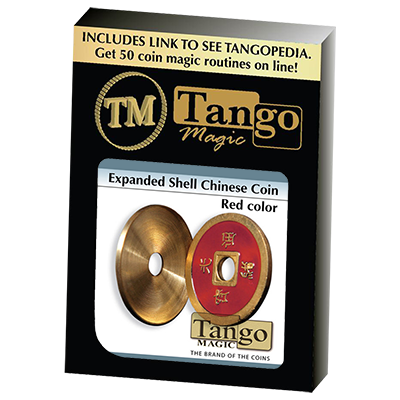 (image for) Expanded Shell Chinese Coin made in Brass (Red) by Tango - Trick (CH007) - Click Image to Close