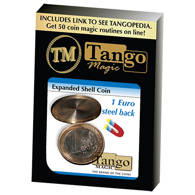 (image for) Expanded Shell Coin - (1 Euro, Steel Back) by Tango Magic - Trick (E0066) - Click Image to Close