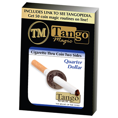 (image for) Cigarette Thru Quarter (2 sided)(D0075) by Tango - Trick - Click Image to Close