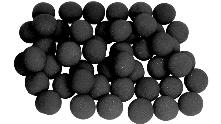 1 inch Super Soft Sponge Ball (Black) Bag of 50 from Magic by Gosh - Click Image to Close