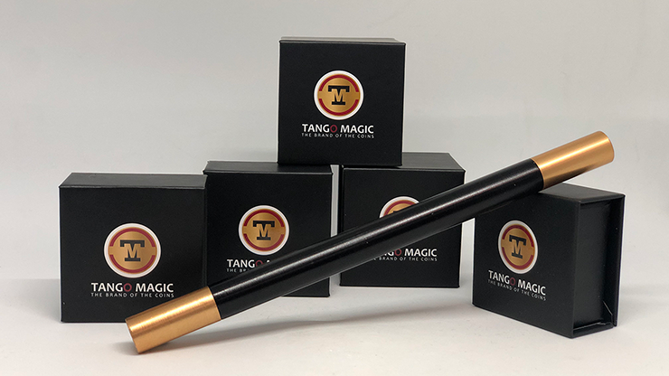 (image for) Mini Magic Wand in Black (W004) (with gold tips) by Tango -Trick - Click Image to Close
