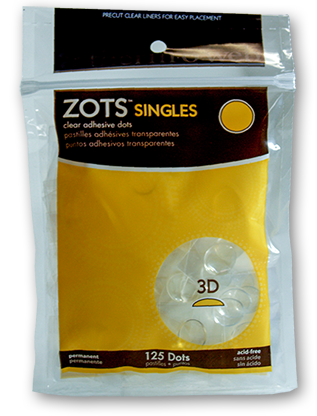 (image for) Sticky Dots 3D (125 dots 1/2" diameter) Bag of Singles - Click Image to Close