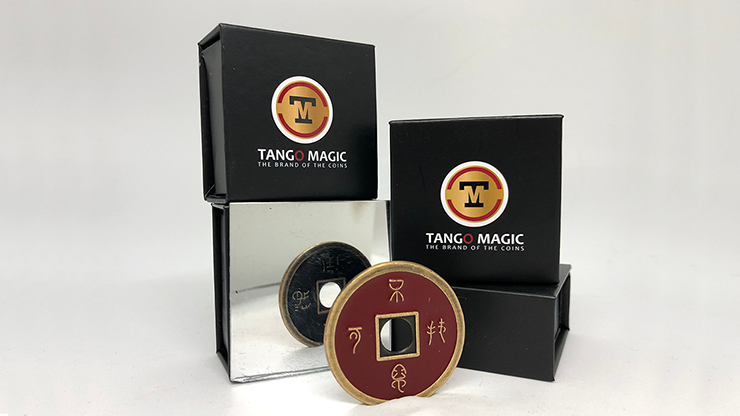 (image for) Chinese Coin (CH0019) Black & Red by Tango Magic - Tricks