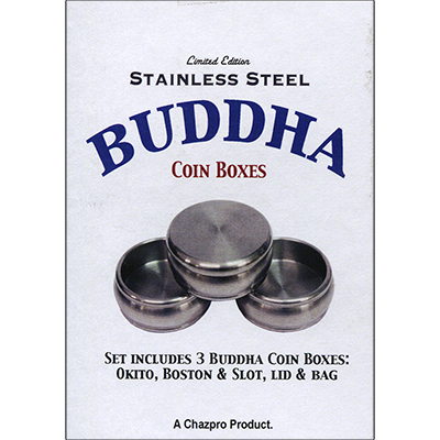 (image for) Stainless Steel Buddha Coin Box Set by Chazpro Magic - Trick - Click Image to Close
