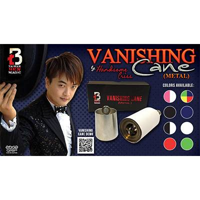 (image for) Vanishing Cane (Metal / White) by Handsome Criss and Taiwan Ben Magic - Tricks