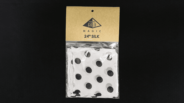(image for) Silk 24 inch (White with Black Polka Dots) by Pyramid Gold Magic - Click Image to Close