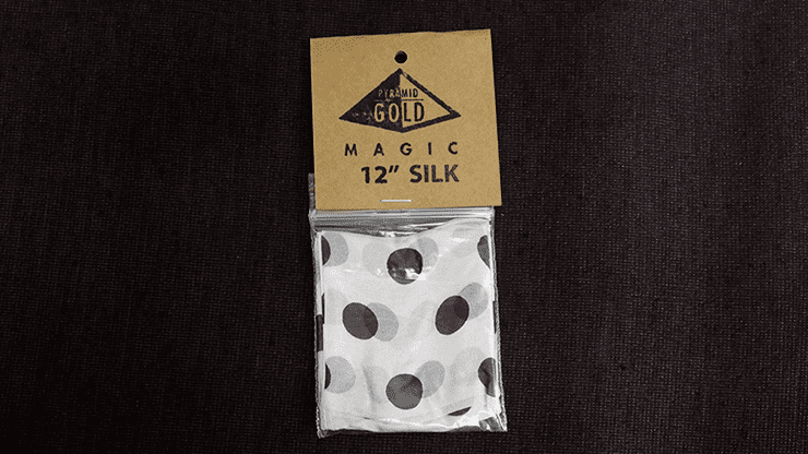 (image for) Silk 12 inch (White with Black Polka Dots) by Pyramid Gold Magic - Click Image to Close