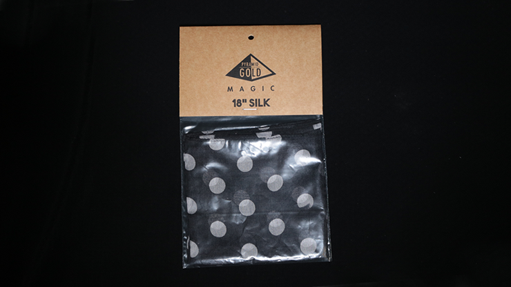 (image for) Silk 18 inch (Black with White Polka Dots) by Pyramid Gold Magic - Click Image to Close
