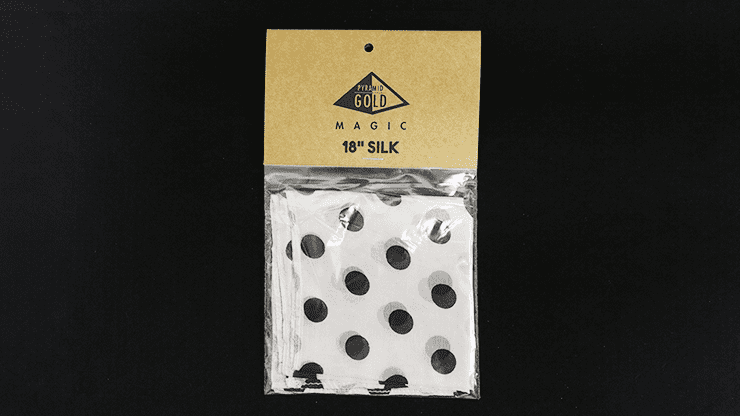 (image for) Silk 18 inch (White with Black Polka Dots) by Pyramid Gold Magic - Click Image to Close