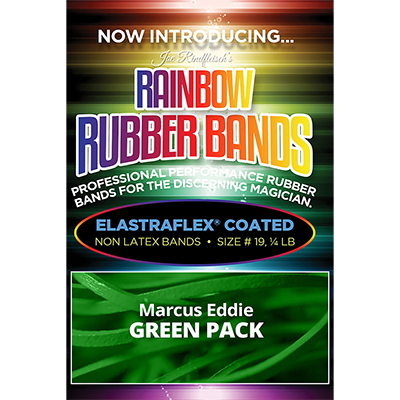 (image for) Joe Rindfleisch's Rainbow Rubber Bands (Marcus Eddie - Green Pack ) by Joe Rindfleisch - Trick - Click Image to Close