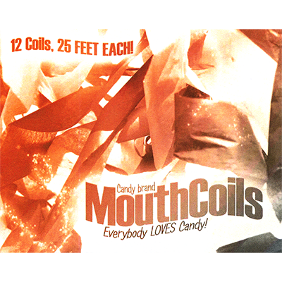 (image for) Mouth Coils 25 foot (Black/Orange) by Candy Brand - Trick - Click Image to Close