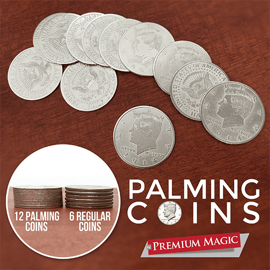(image for) Palming Coin Set (U.S. Half design /12 piece) by Premium Magic - Trick - Click Image to Close
