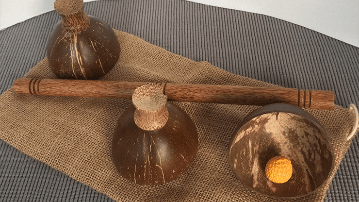 (image for) Cheppum Panthum Coconut Shell Cups and Wand set by Gary Kosnitzky - Trick - Click Image to Close