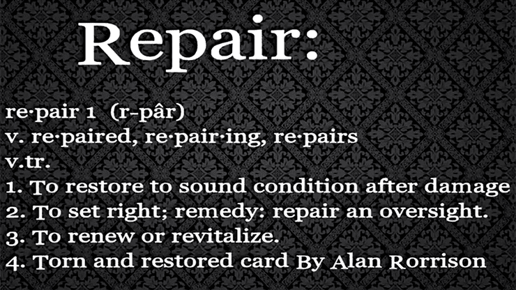 (image for) Repair by Alan Rorrison video DOWNLOAD