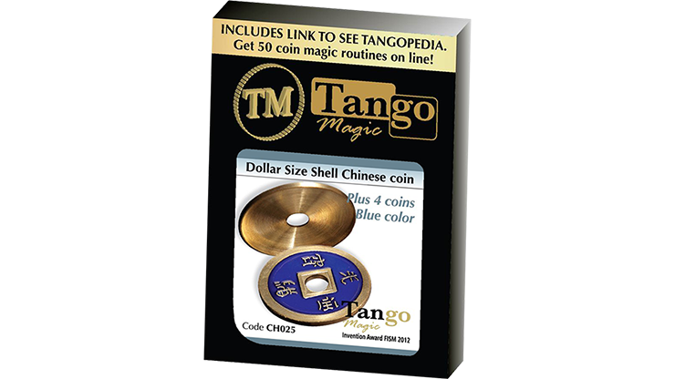 (image for) Dollar Size Shell Chinese Coin (Blue) by Tango Magic (CH025) - Click Image to Close