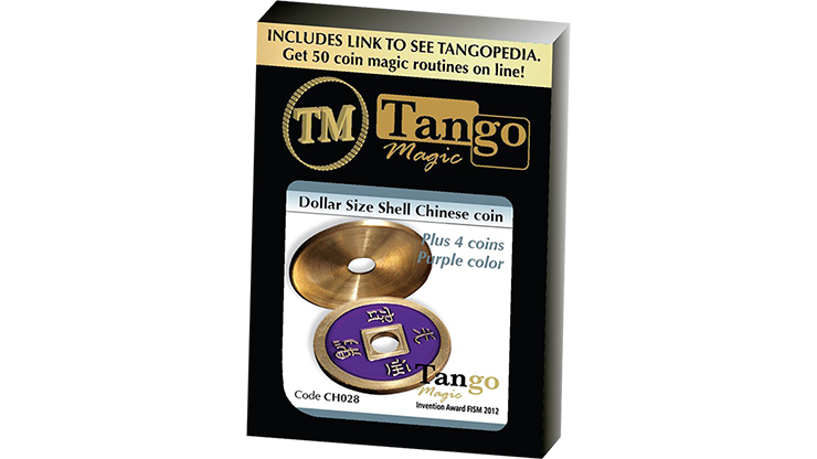 (image for) Dollar Size Shell Chinese Coin (Purple) by Tango Magic (CH028) - Click Image to Close