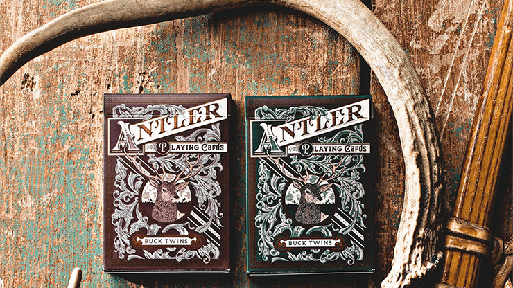 (image for) Antler Playing Cards (Green) by Dan and Dave - Click Image to Close