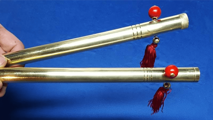 (image for) P&L Chinese Sticks (Brass) by P&L Magic - Trick - Click Image to Close