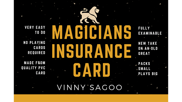 (image for) Magicians Insurance Card by Vinny Sagoo - Trick - Click Image to Close