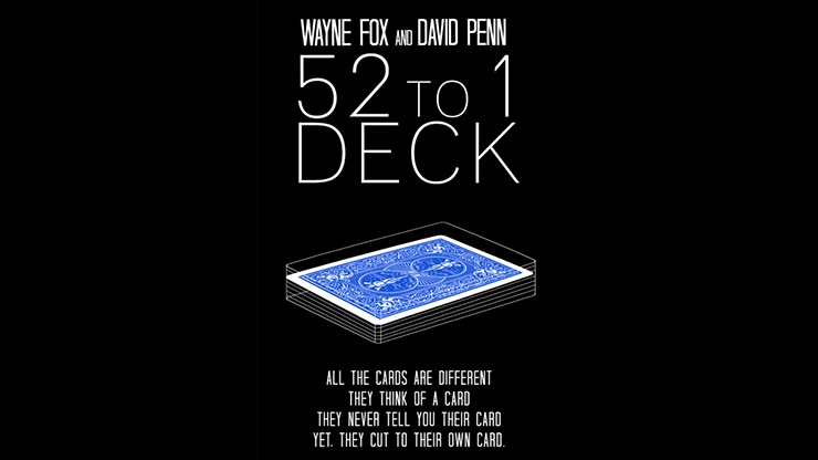 (image for) The 52 to 1 Deck Blue (Gimmicks and Online Instructions) by Wayne Fox and David Penn - Trick - Click Image to Close