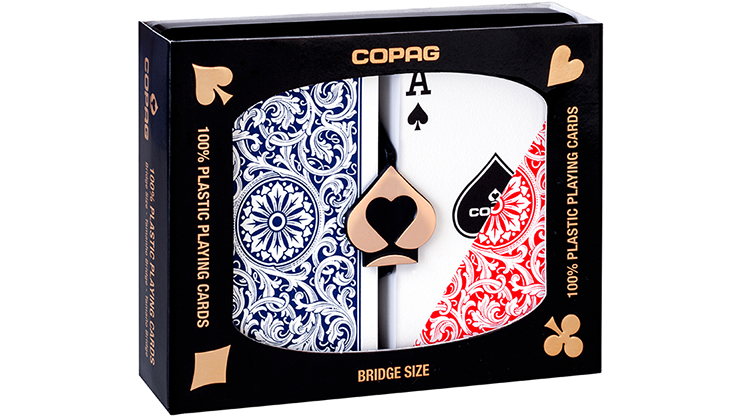 (image for) Copag 1546 Plastic Playing Cards Bridge Size Regular Index Red/Blue Double-Deck Set - Click Image to Close