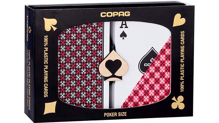 (image for) COPAG MASTER PLASTIC PLAYING CARDS POKER SIZE REGULAR INDEX BLACK/RED DOUBLE-DECK SET - Click Image to Close