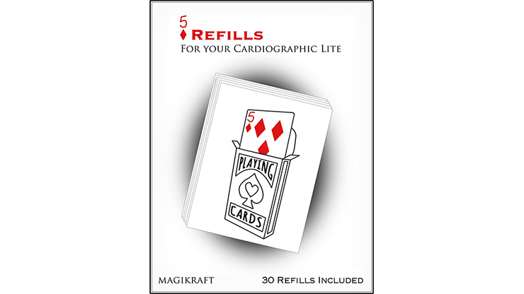 (image for) Cardiographic Lite RED CARD 5 of Diamonds Refill by Martin Lewis - Trick