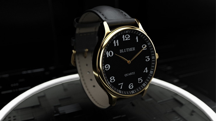 (image for) Infinity Watch V3 - Gold Case Black Dial / PEN Version (Gimmick and Online Instructions) by Bluether Magic - Trick - Click Image to Close