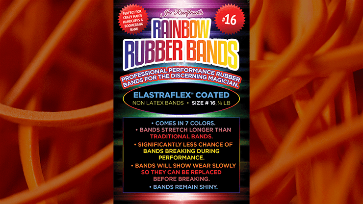 (image for) Joe Rindfleisch's SIZE 16 Rainbow Rubber Bands (Daniel Garcia - Orange Pack ) by Joe Rindfleisch - Trick - Click Image to Close
