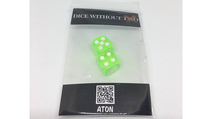 (image for) Dice Without Two CLEAR GREEN (2 Dice Set) by Nahuel Olivera Magic and Aton Games - Trick - Click Image to Close