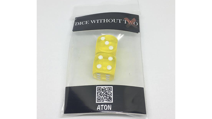 (image for) Dice Without Two CLEAR YELLOW (2 Dice Set) by Nahuel Olivera Magic and Aton Games - Trick - Click Image to Close