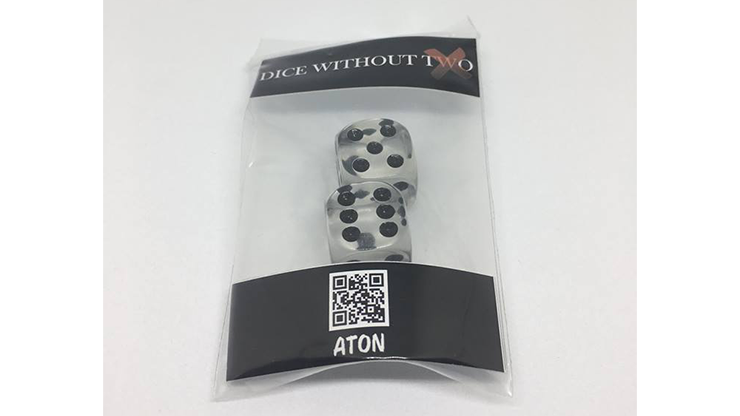 (image for) Dice Without Two CLEAR CRYSTAL (2 Dice Set) by Nahuel Olivera Magic and Aton Games - Trick - Click Image to Close