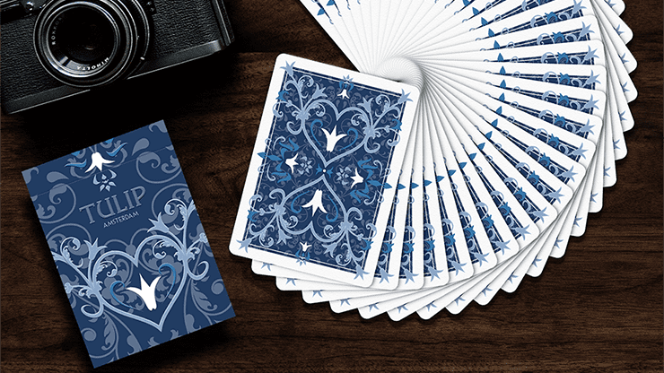 (image for) Tulip Playing Cards (Dark Blue) by Dutch Card House Company - Click Image to Close