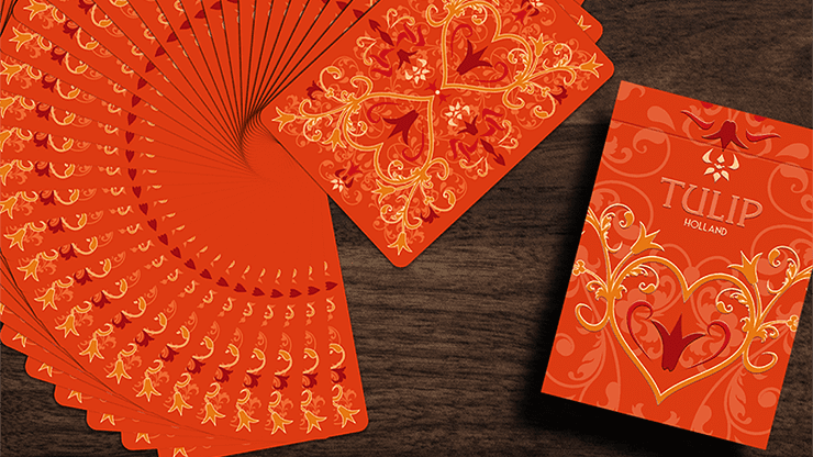 (image for) Tulip Playing Cards (Orange) by Dutch Card House Company - Click Image to Close