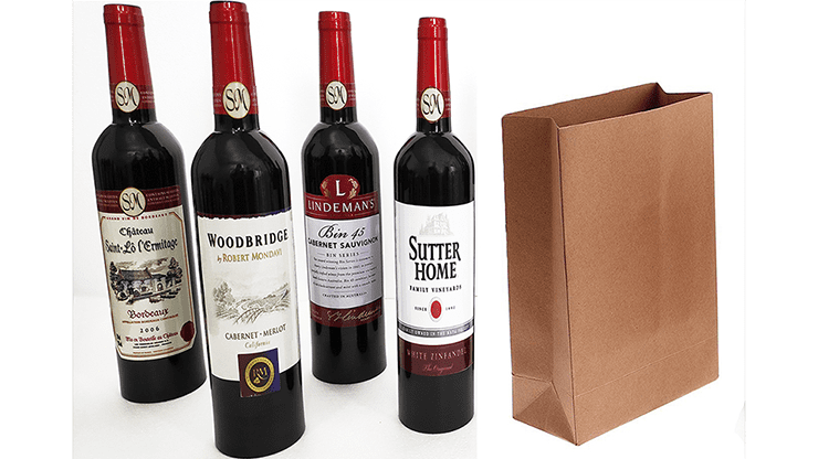 (image for) Wine Bottles From Paper Bag (4 Bottles) by Tora Magic - Trick