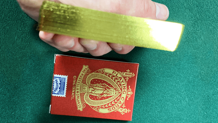 (image for) Limited Late 19th Century Square Faro Gilded (Red) Playing Cards - Click Image to Close