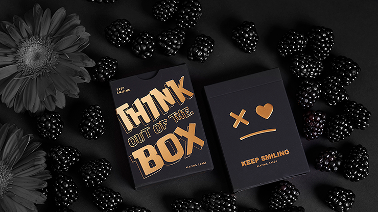 (image for) Keep Smiling Black V2 Playing Cards by Bocopo - Click Image to Close