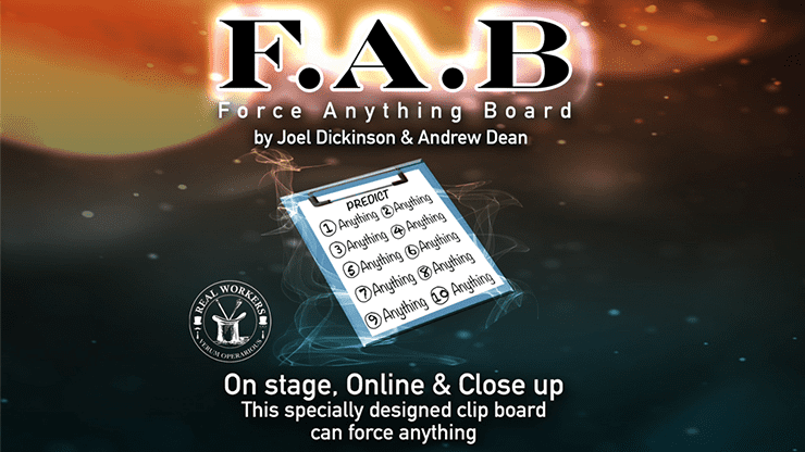 (image for) FAB BOARD A4/BLACK (Gimmicks and Online Instruction) by Joel Dickinson & Andrew Dean - Trick - Click Image to Close