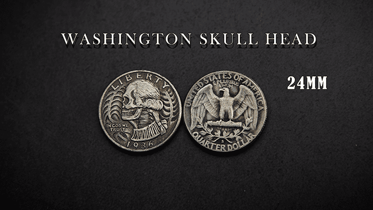 (image for) WASHINGTON SKULL HEAD COIN by Men Zi Magic - Click Image to Close