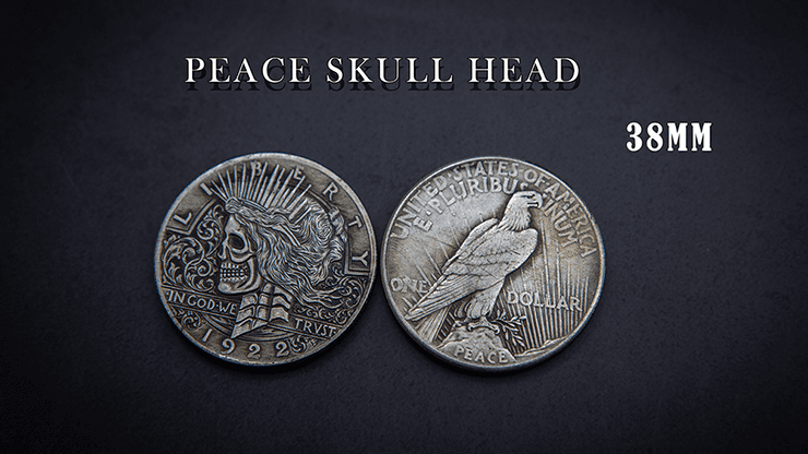 (image for) PEACE SKULL HEAD COIN by Men Zi Magic - Click Image to Close