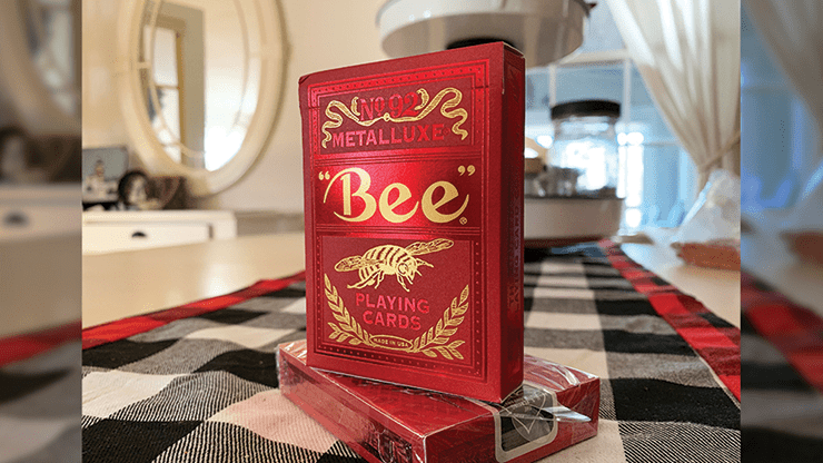(image for) Bee Red MetalLuxe Playing Cards by US Playing Card - Click Image to Close