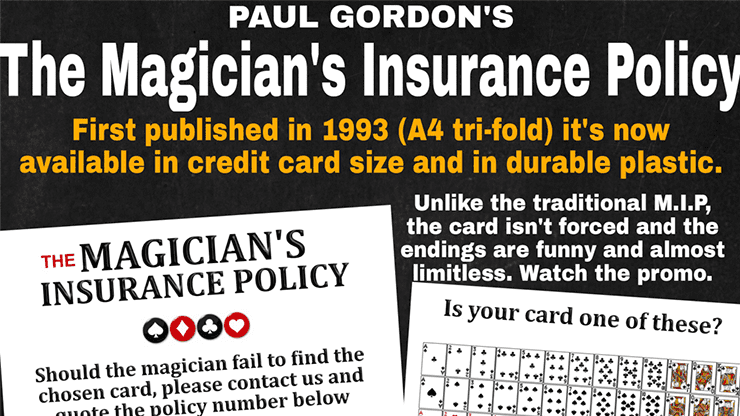 (image for) The Magician's Insurance Policy by Paul Gordon - Trick - Click Image to Close