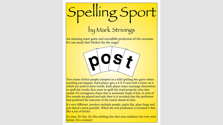 (image for) SPELLING SPORT STAGE by Mark Strivings - Trick - Click Image to Close