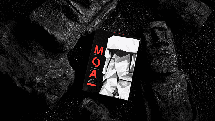 (image for) Moai Red Edition Playing Cards by Bocopo - Click Image to Close