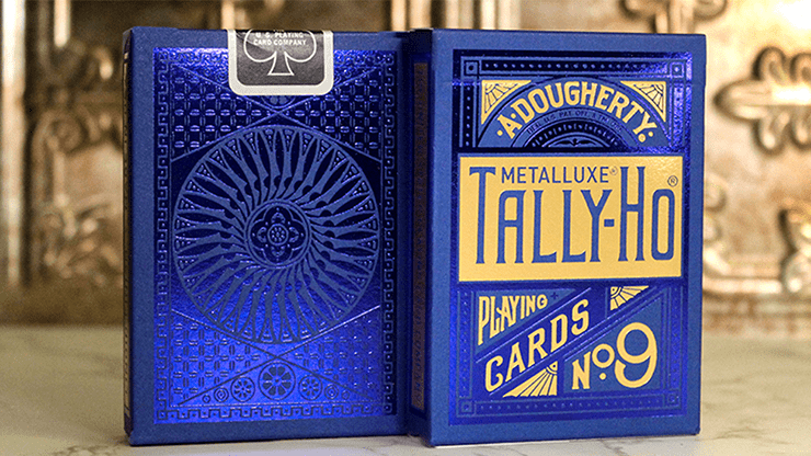 (image for) Tally Ho Blue (Circle) MetalLuxe Playing Cards by US Playing Cards - Click Image to Close