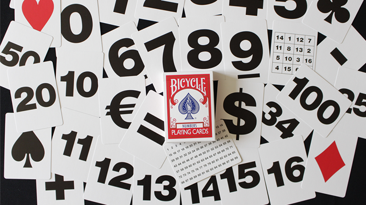 (image for) Bicycle Special NUMBERS Red Playing Cards (plus 11 Online Effects) - Click Image to Close